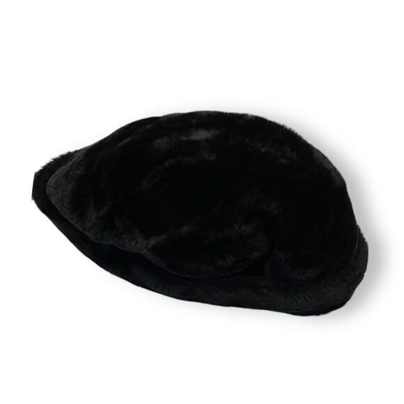 Slouchy Beanie Bucket Faux Fur Hat Unisex Black Casual Retro Academia Winter OS - Picture 6 of 8